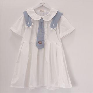 Short-sleeve Cartoon Embroidered Shirtdress / Shirt