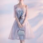 Elbow-sleeve Butterfly Applique A-line Cocktail Dress (various Designs)