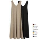 Maxi A-line Rib Knit Tank Dress