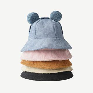 Bear Ear Corduroy Bucket Hat
