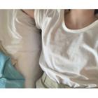[dearest] Short-sleeve U-neck T-shirt One Size