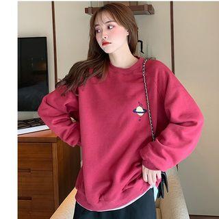 Planet Embroidered Pullover
