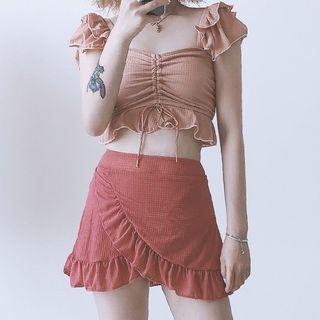 Ruffle Trim Swim Top / Skirt / Swim Dress / Set