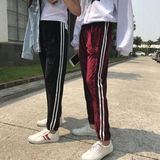 Striped Velour Couple Sweatpants