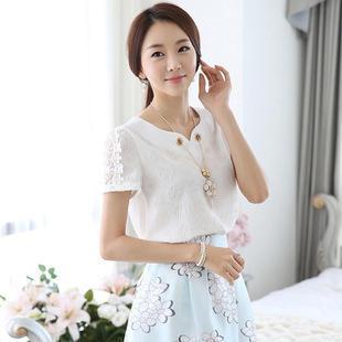 Short-sleeve Embossed Top