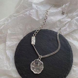 Cross Pendant Alloy Necklace Xl1431 - Silver - One Size