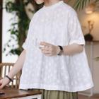 Embroidered Oversized Blouse White - One Size