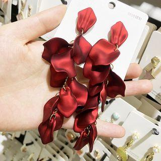 Acrylic Petal Fringed Earring 1 Pair - Red - One Size