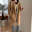 Single-breasted Midi Fleece Coat