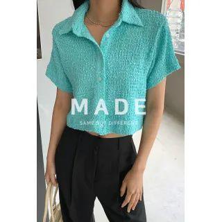 Smocked Cropped Shirt