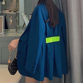 Single-breasted Color-panel Blazer Blue - One Size