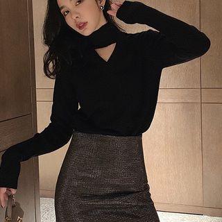 Rhinestone Mini Pencil Skirt