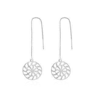 Fashion Round Hollow Earrings Silver - One Size