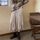 Crinkled Midi Skirt Almond - One Size
