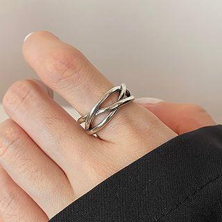 Layered Stainless Steel Open Ring E530 - Silver - One Size