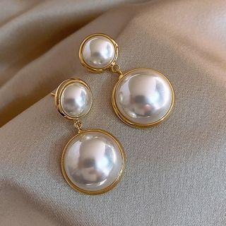 Sterling Silver Faux Pearl Drop Earring