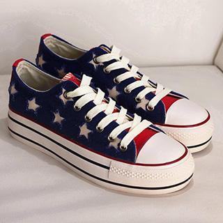 Star-print Canvas Sneakers