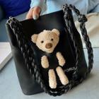 Faux Leather Bear Tote Bag