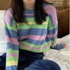 Striped Sweater Stripe - Blue & Green - One Size