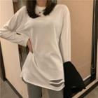Long-sleeve Distressed T-shirt (various Designs)