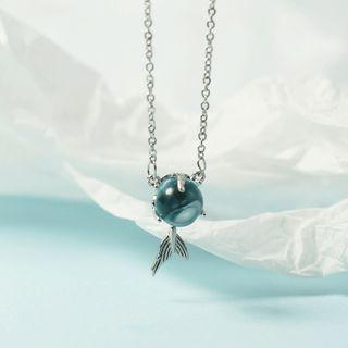 Fish Bead Necklace Silver - One Size