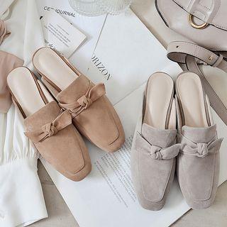 Genuine Leather Block Heel Mules