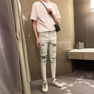 Printed Cropped Skinny Jeans