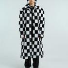 Checkerboard Fluffy Long Coat