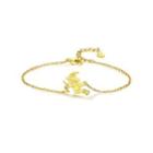 925 Sterling Silver Plated Gold Simple Creative Witch Bracelet Golden - One Size