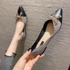 Houndstooth Pointed Bow Flats