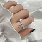 Moonstone Heart Ring Ring - Silver - One Size