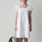 Shirred-sleeve Zip-back Dress