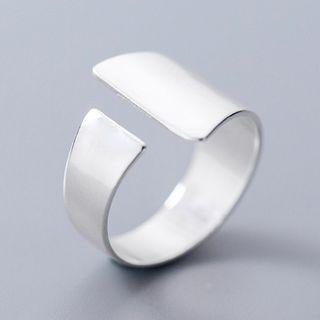 925 Sterling Silver Irregular Geometric Open Ring Ring - One Size