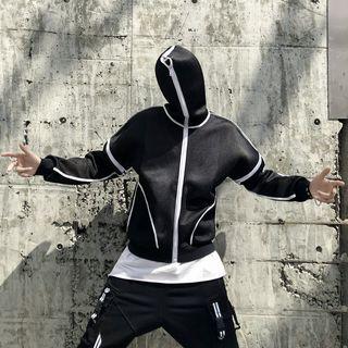 Detachable-sleeve Hooded Mesh Jacket