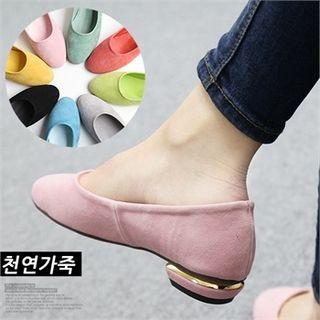 Colored Genuine-leather Flats
