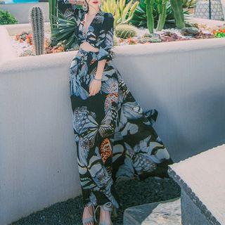 Set: Pattern 3/4-sleeve Top + Maxi Skirt