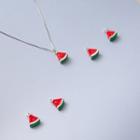 Watermelon Pendant 925 Sterling Silver Necklace