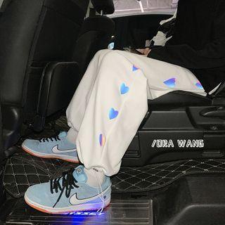 High-waist Heart Reflective Sweatpants