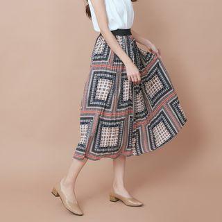 All Over Pattern Skirt 09 - Coffee - One Size