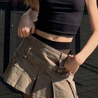 Plain Low Waist Mini Skirt