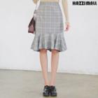 Band-waist Glen-plaid Mermaid Skirt