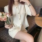 Short-sleeve Jacket / Wide Leg Shorts