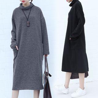 High Neck Midi Pullover Dress