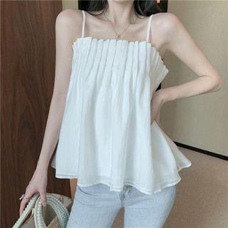 Sleeveless Pintuck Plain Top