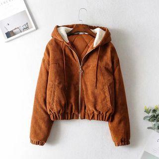 Corduroy Hooded Zip-up Jacket