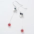 925 Sterling Silver Flower & Bead Dangle Earring 1 Pair - S925 Silver - As Shown In Figure - One Size