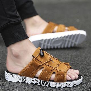Drawcord Lettering Sandals