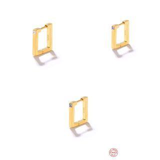 Rhinestone Square Hoop Earring