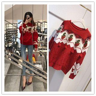 Strawberry Appliqued Sweater