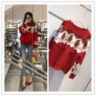 Strawberry Appliqued Sweater